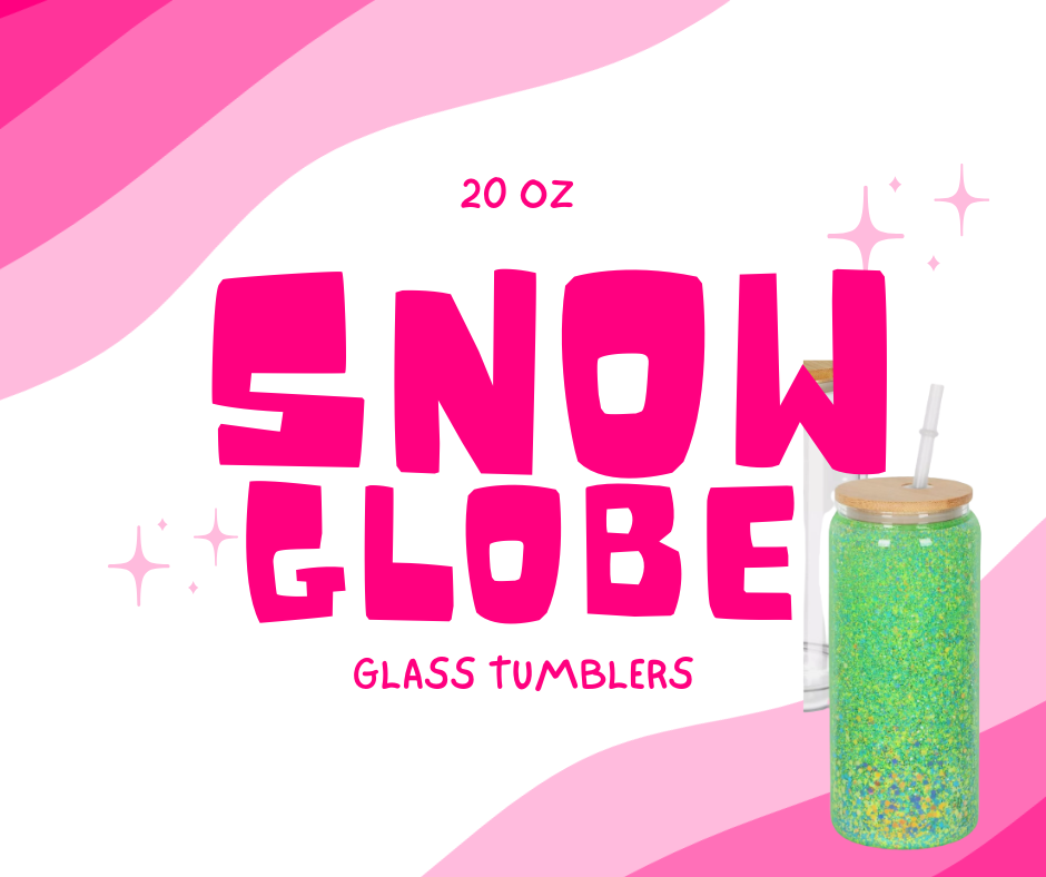 20oz glass snow globe tumblers