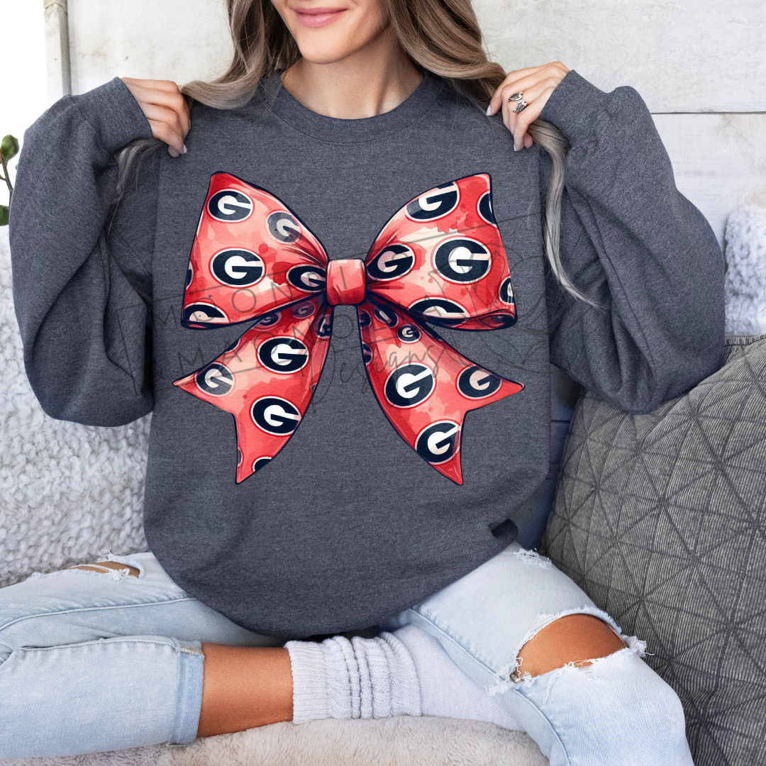 GEORGIA BOW CREWNECK SWEATSHIRT