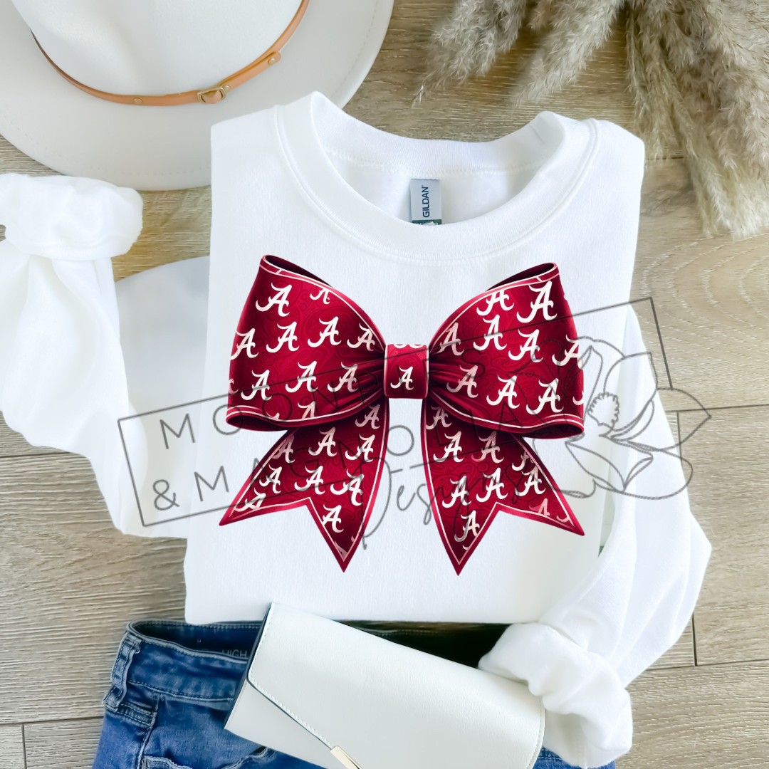 CRIMSON ALABAMA BOW CREWNECK SWEATSHIRT