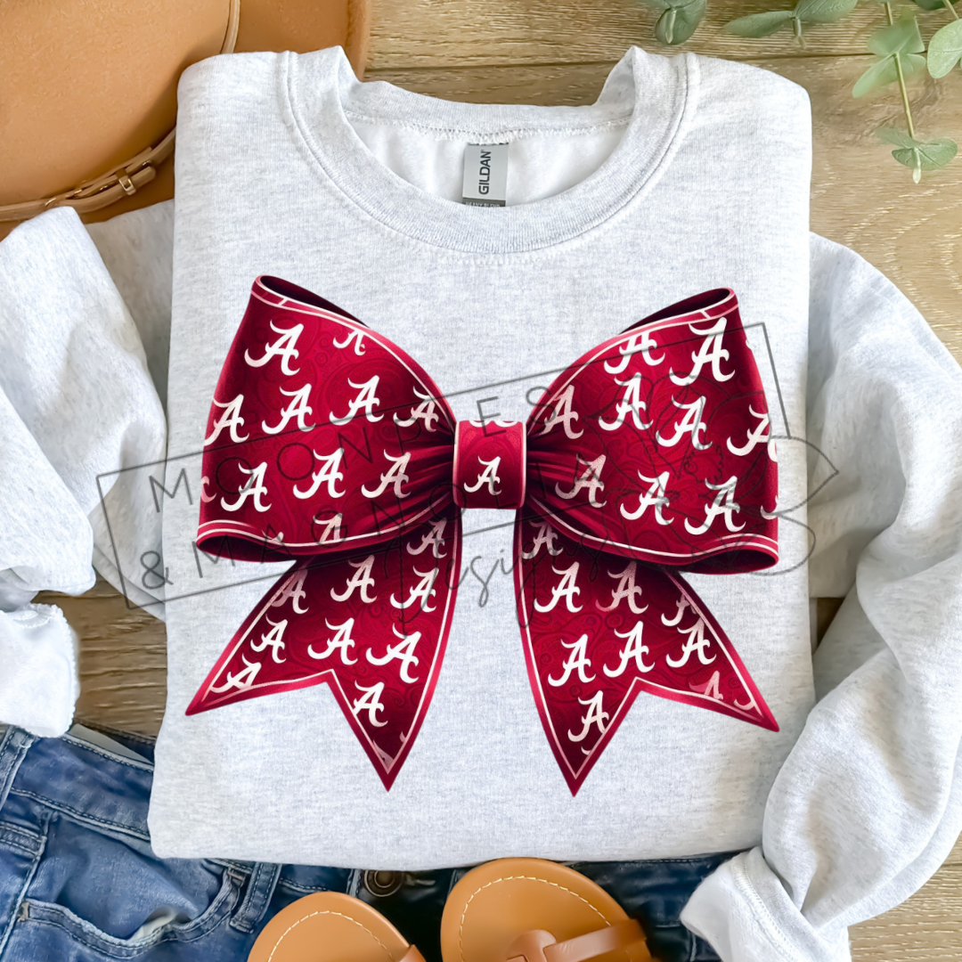 CRIMSON ALABAMA BOW CREWNECK SWEATSHIRT