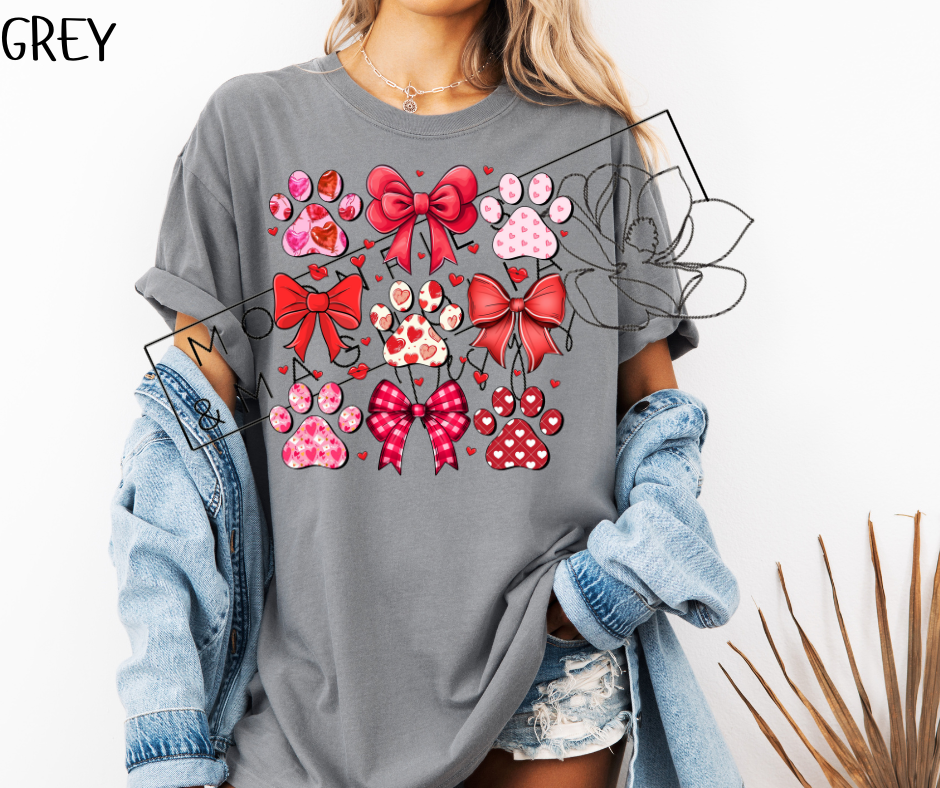 PAW PRINTS AND BOWS