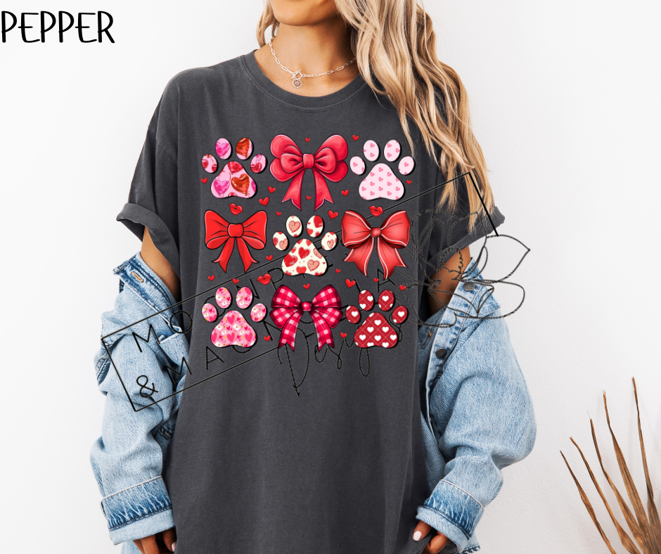 PAW PRINTS AND BOWS