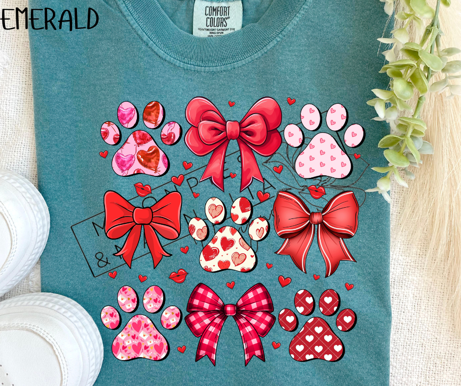 PAW PRINTS AND BOWS