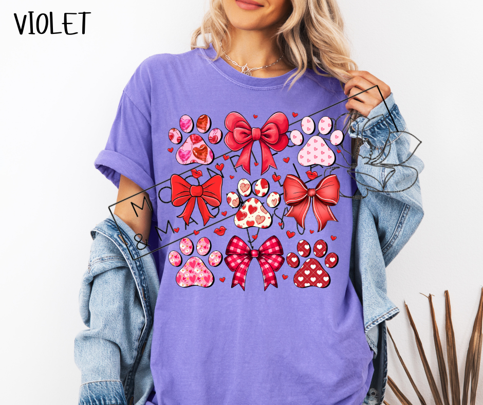 PAW PRINTS AND BOWS