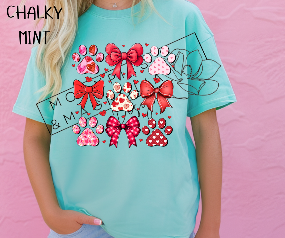 PAW PRINTS AND BOWS