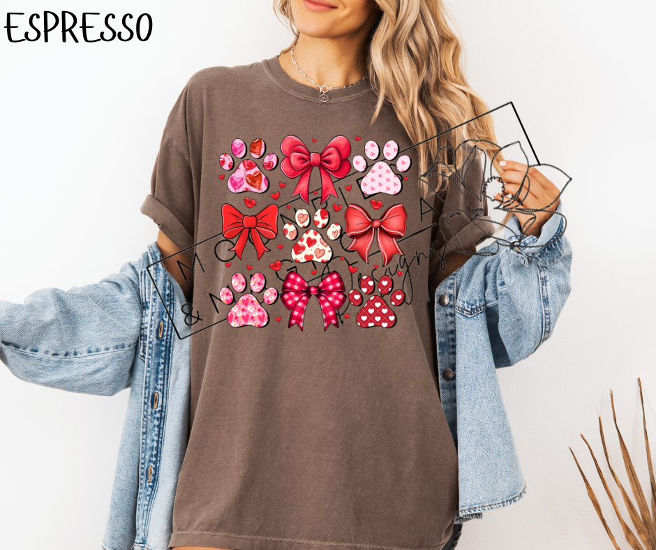 PAW PRINTS AND BOWS