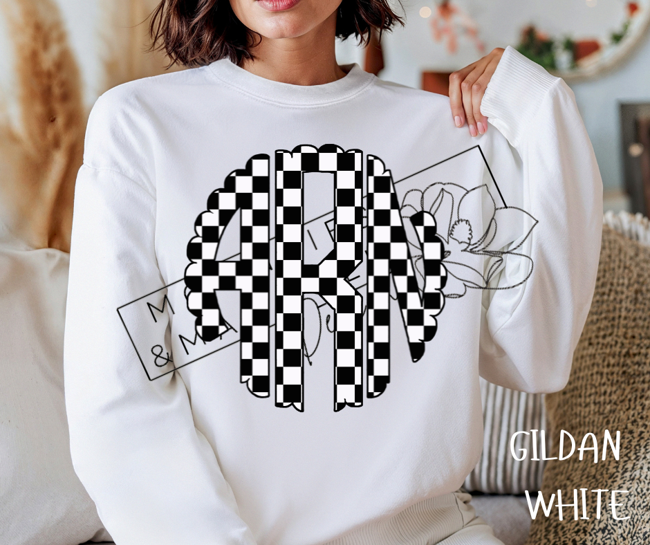 CHECKERED CREWNECK SWEATSHIRT