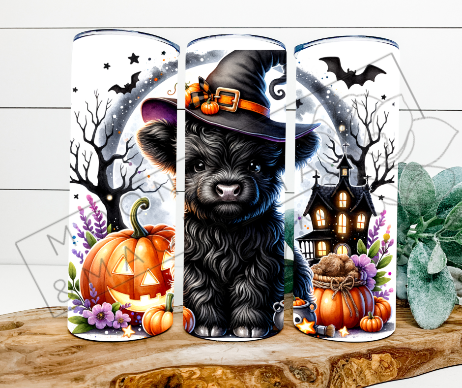 HALLOWEEN BLACK COW TUMBLER