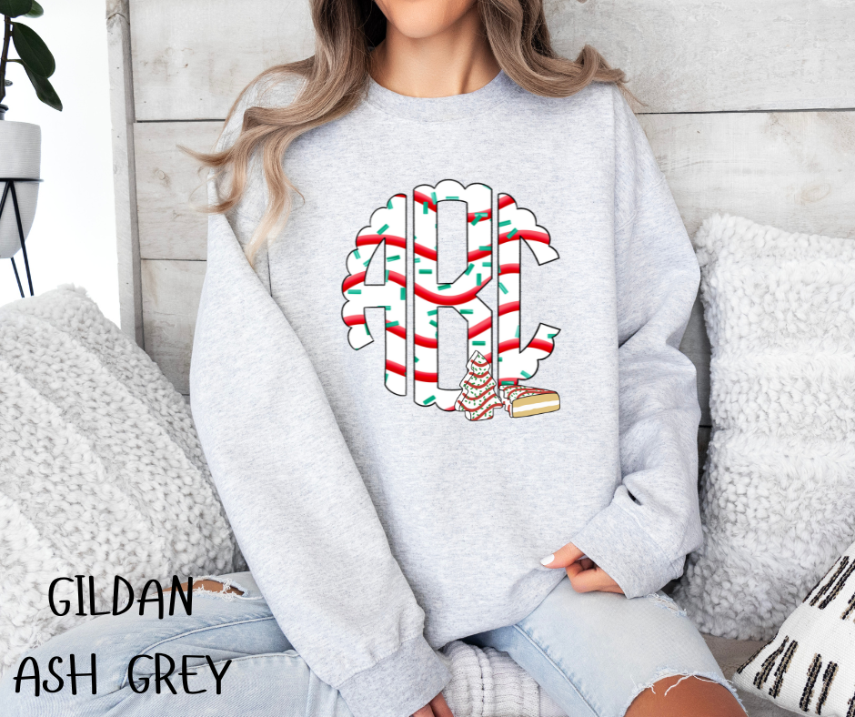 CHRISTMAS TREE CAKE MONOGRAM CREWNECK SWEATSHIRT
