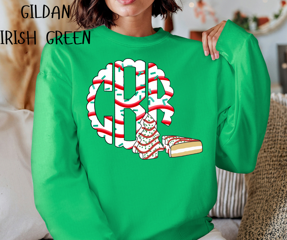 CHRISTMAS TREE CAKE MONOGRAM CREWNECK SWEATSHIRT