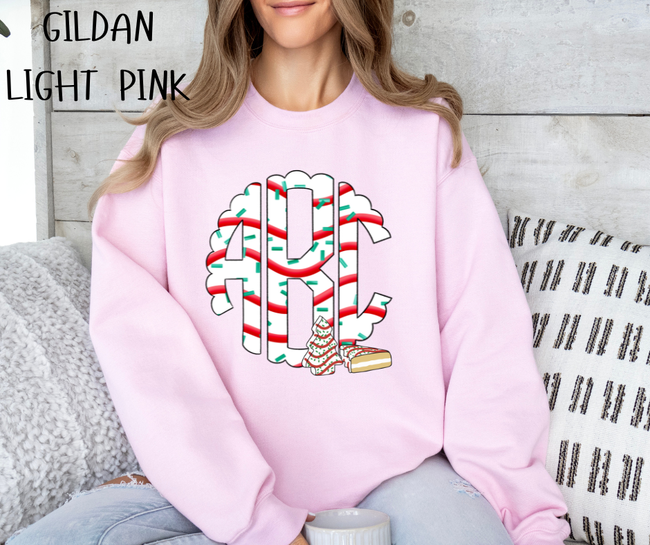 CHRISTMAS TREE CAKE MONOGRAM CREWNECK SWEATSHIRT