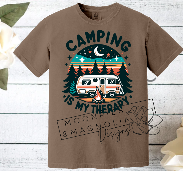 CAMPING IS MY THERAPY COMFORT COLOR T-SHIRT