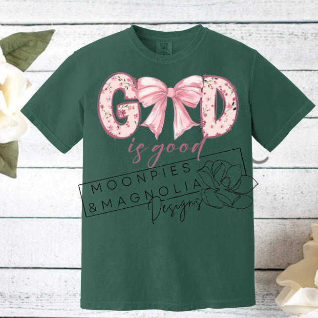 GOD IS GOOD BOW COMFORT COLOR T-SHIRT
