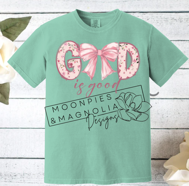 GOD IS GOOD BOW COMFORT COLOR T-SHIRT