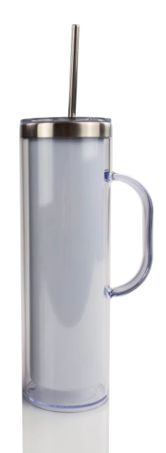 20oz snow globe tumbler with HANDLE