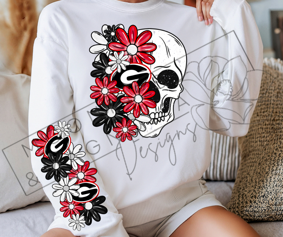 FLORAL GEORGIA SKULL CREWNECK