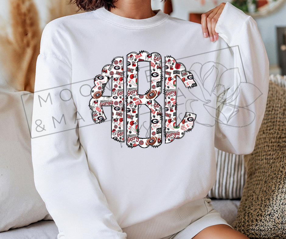 GEORGIA MONOGRAM CREWNECK SWEATSHIRTS