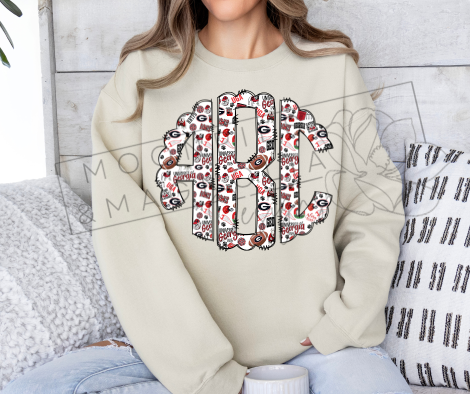 GEORGIA MONOGRAM CREWNECK SWEATSHIRTS