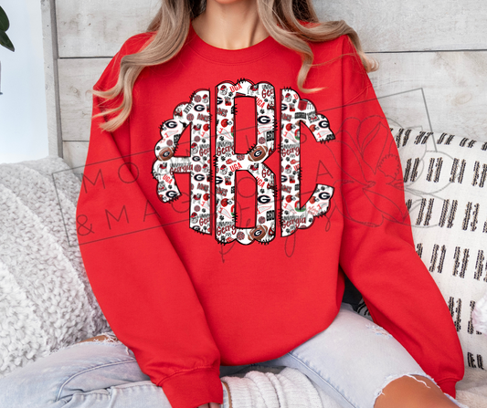 GEORGIA MONOGRAM CREWNECK SWEATSHIRTS