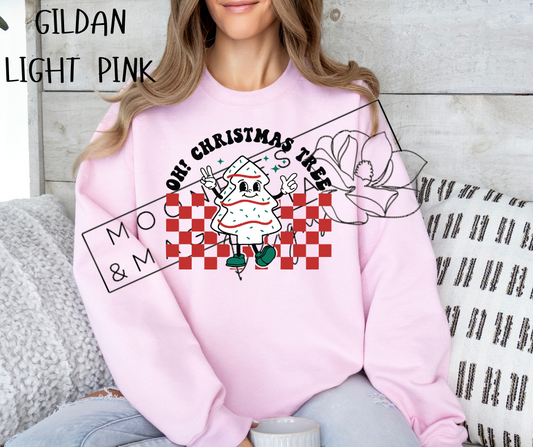 CHECKERED OH CHRISTMAS TREE CREWNECKS