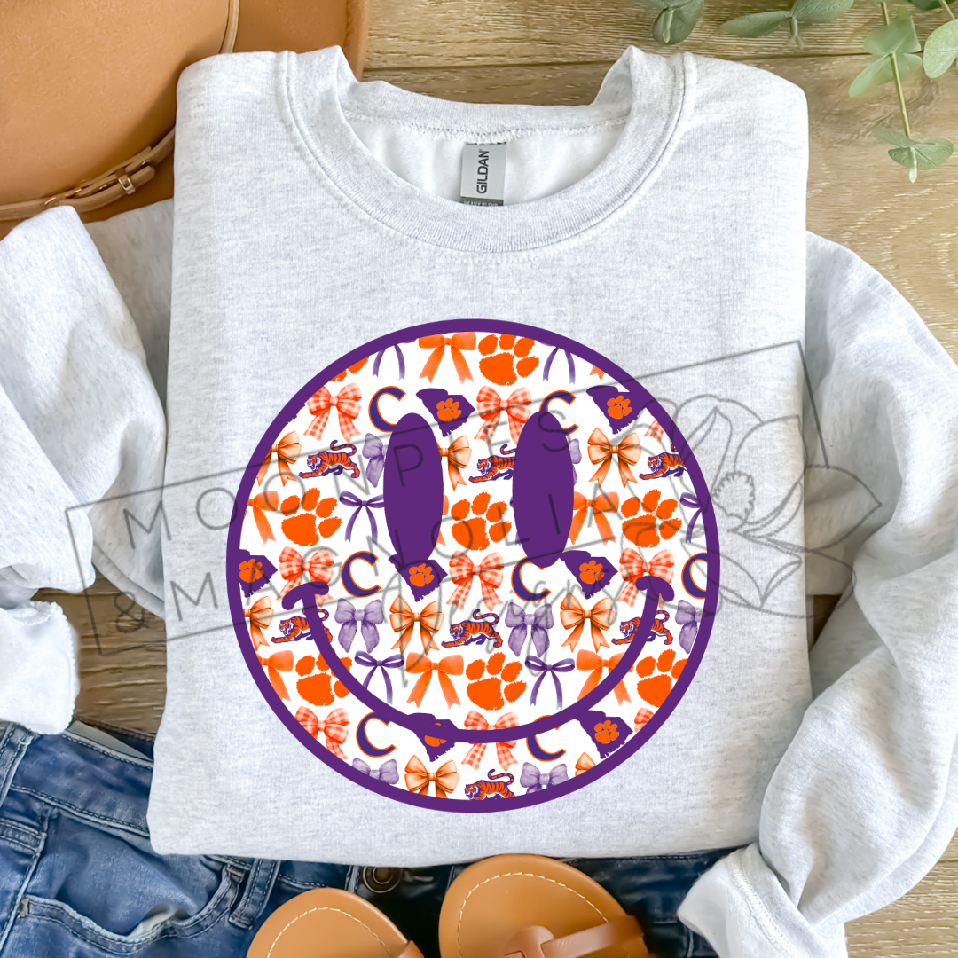 CLEMSON SMILEY CREWNECK SWEATSHIRTS