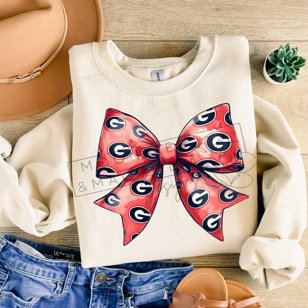 GEORGIA BOW CREWNECK SWEATSHIRT