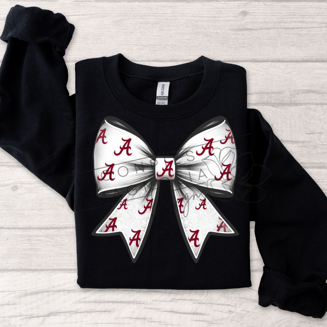 WHITE ALABAMA BOW CREWNECK SWEATSHIRT