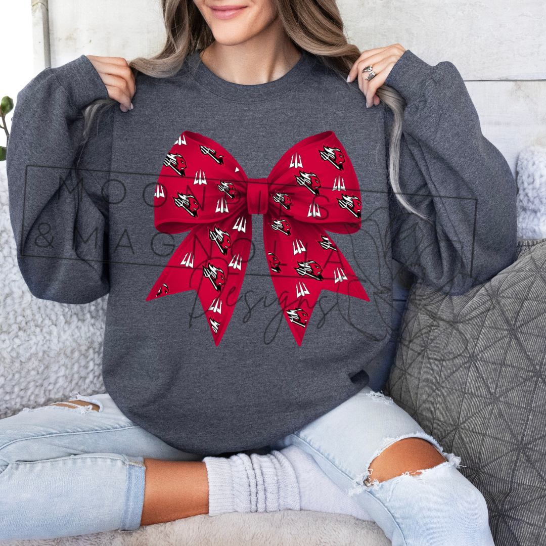 RED DEVILS BOW CREWNECK SWEATSHIRT