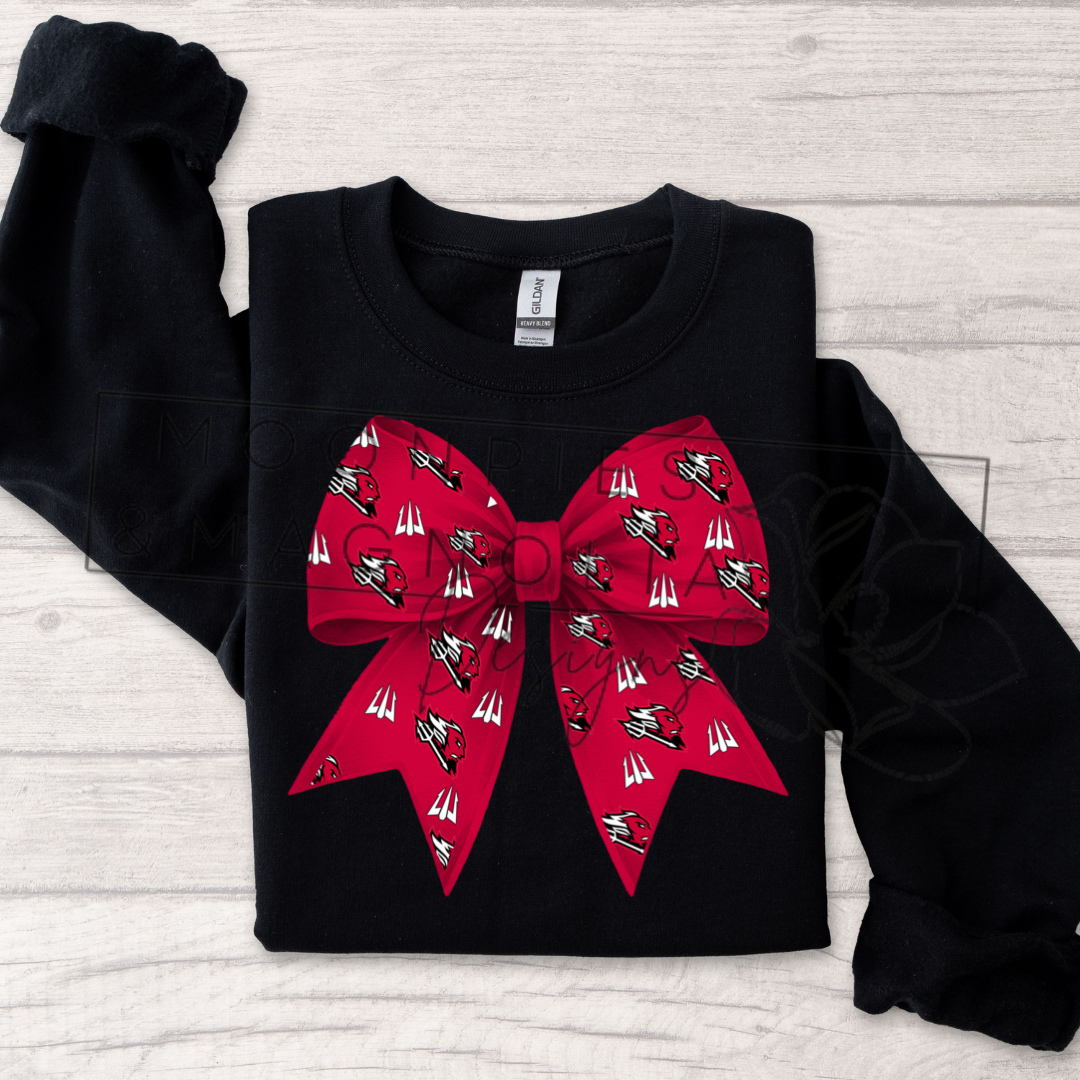 RED DEVILS BOW CREWNECK SWEATSHIRT