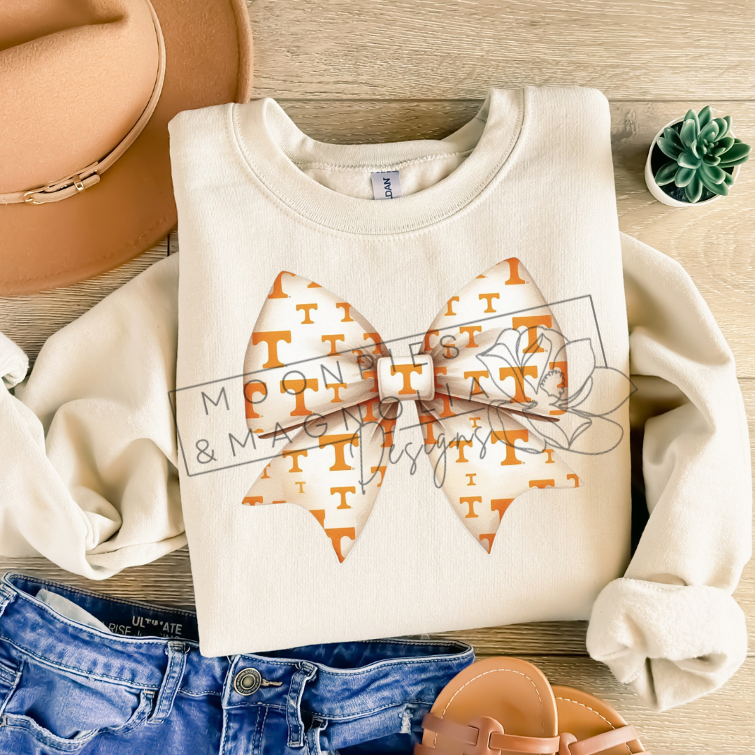 WHITE TENNESSEE BOW CREWNECK SWEATSHIRT