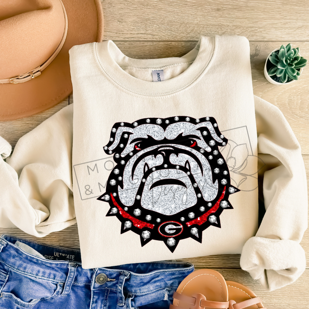 DAWG RHINESTONE CREWNECK SWEATSHIRT