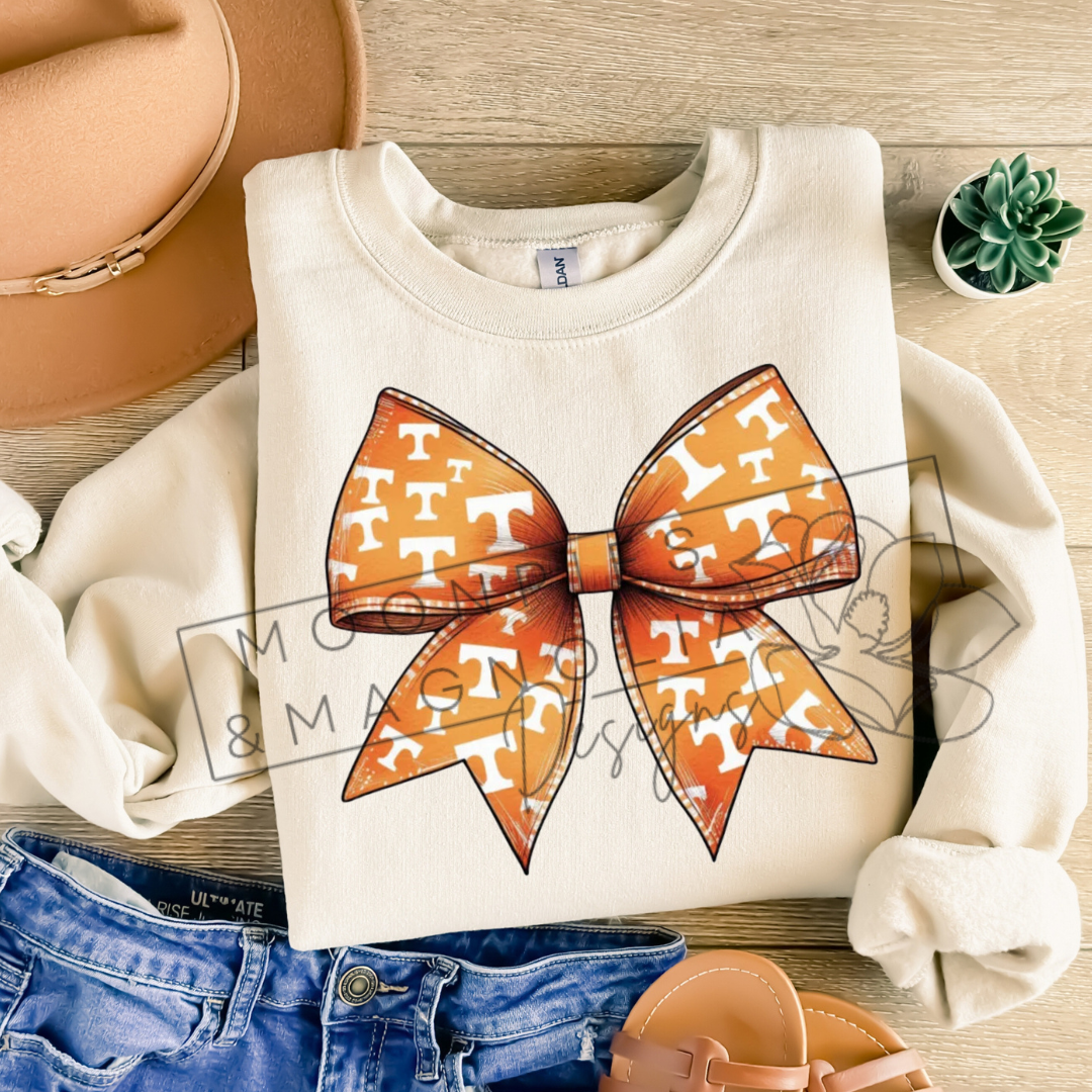 ORANGE TENNESSEE BOW CREWNECK SWEATSHIRT