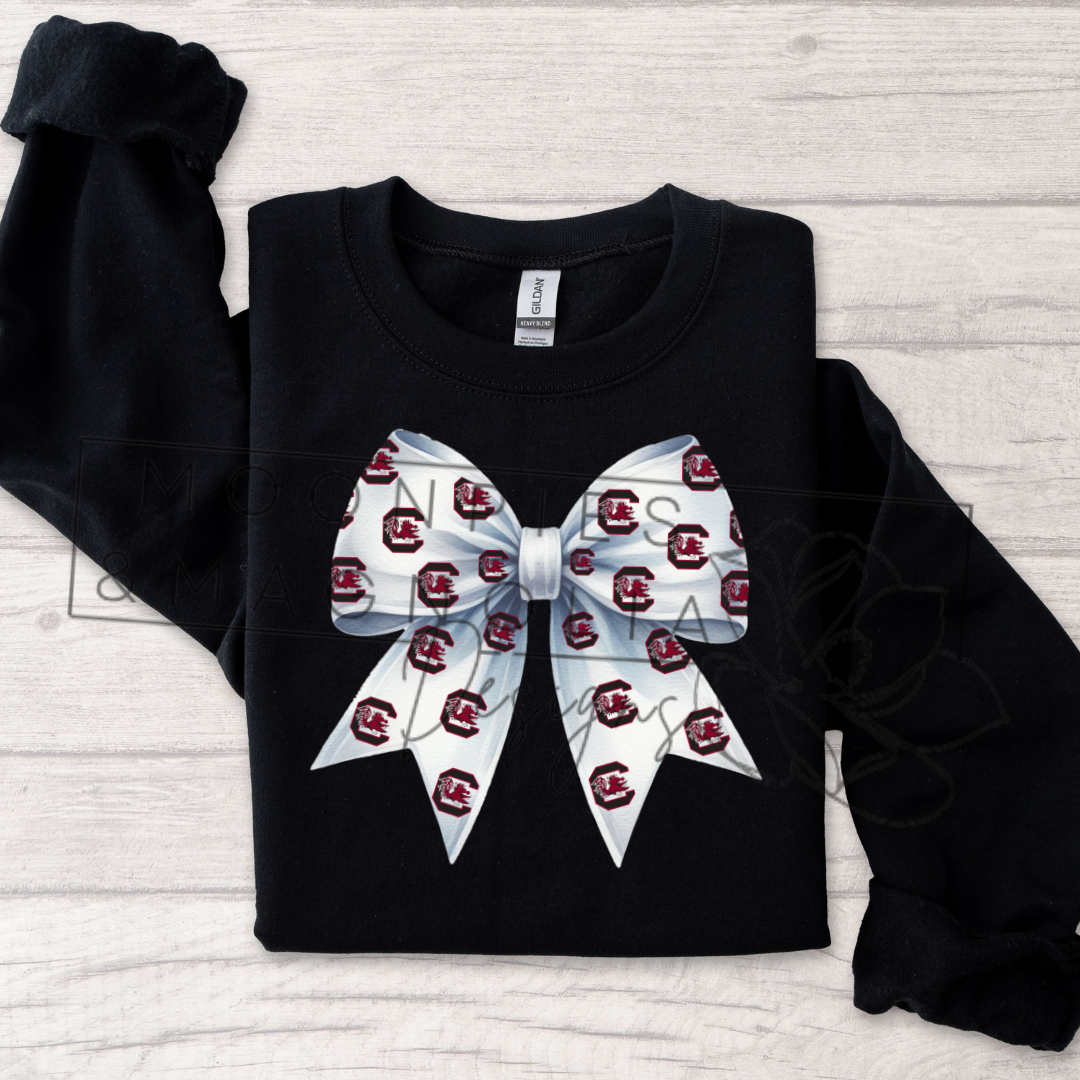 GAMECOCK CLASIC WHITE BOW CREWNECK SWEATSHIRT