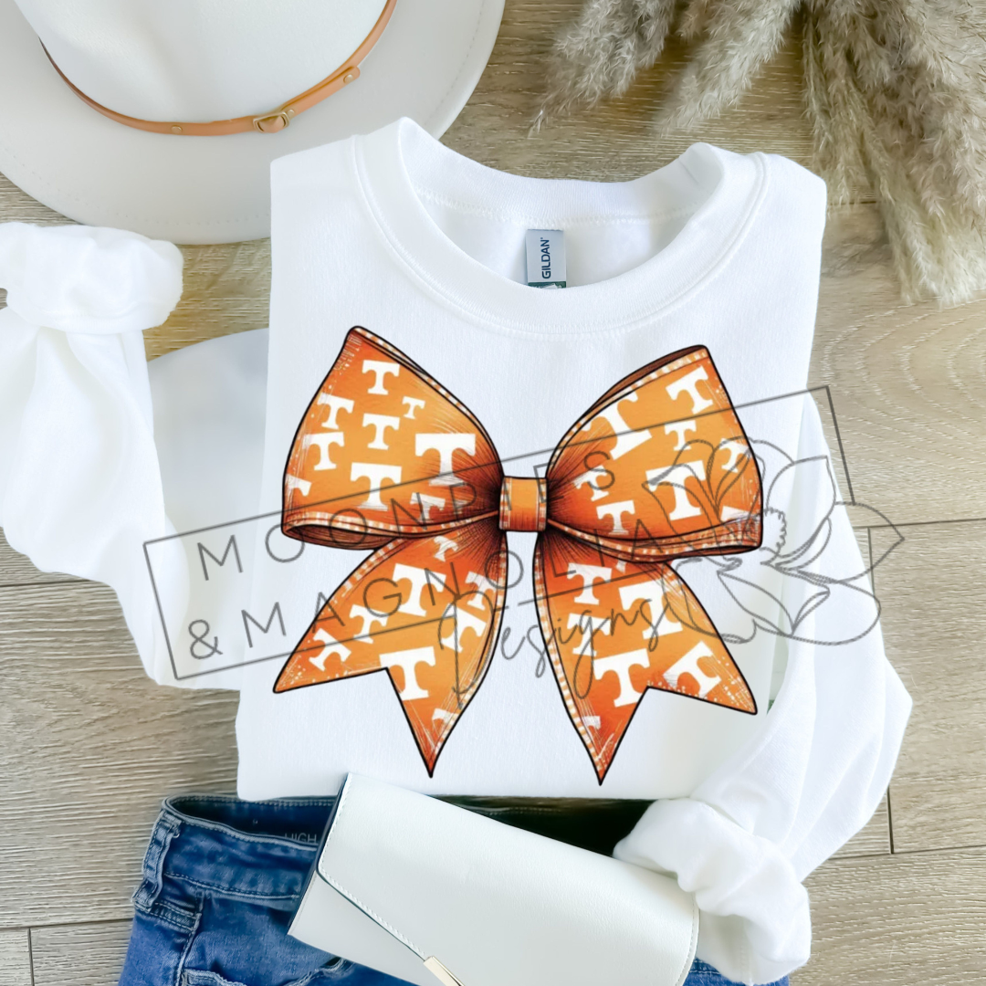 ORANGE TENNESSEE BOW CREWNECK SWEATSHIRT