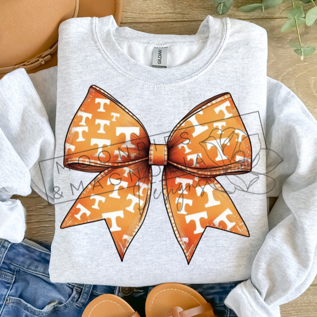 ORANGE TENNESSEE BOW CREWNECK SWEATSHIRT