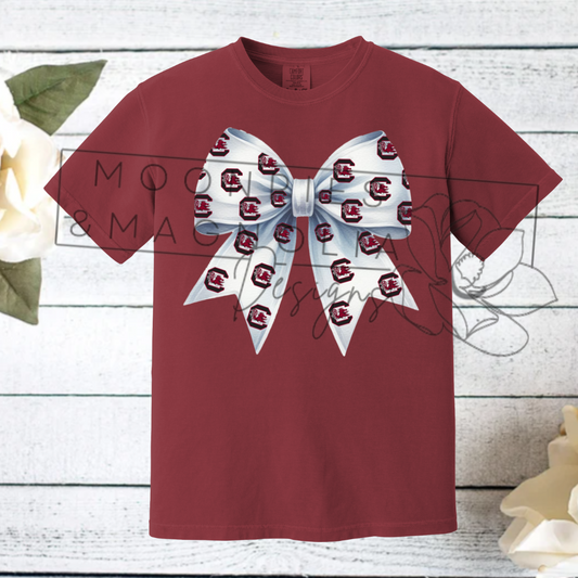 GAMECOCK WHITE BOW COMFORT COLOR T-SHIRT