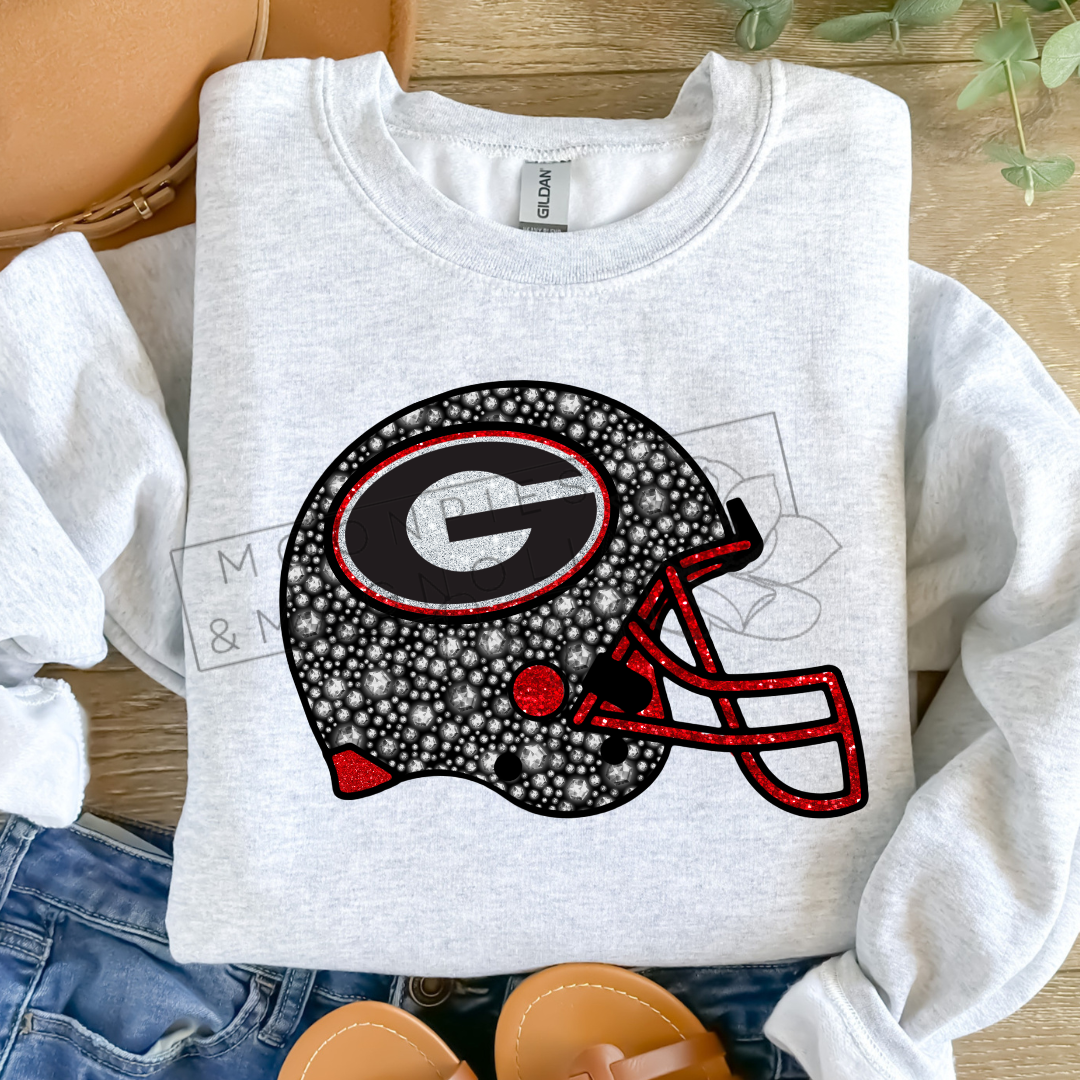 GA RHINESTONE HELMET CREWNECK SWEATSHIRT