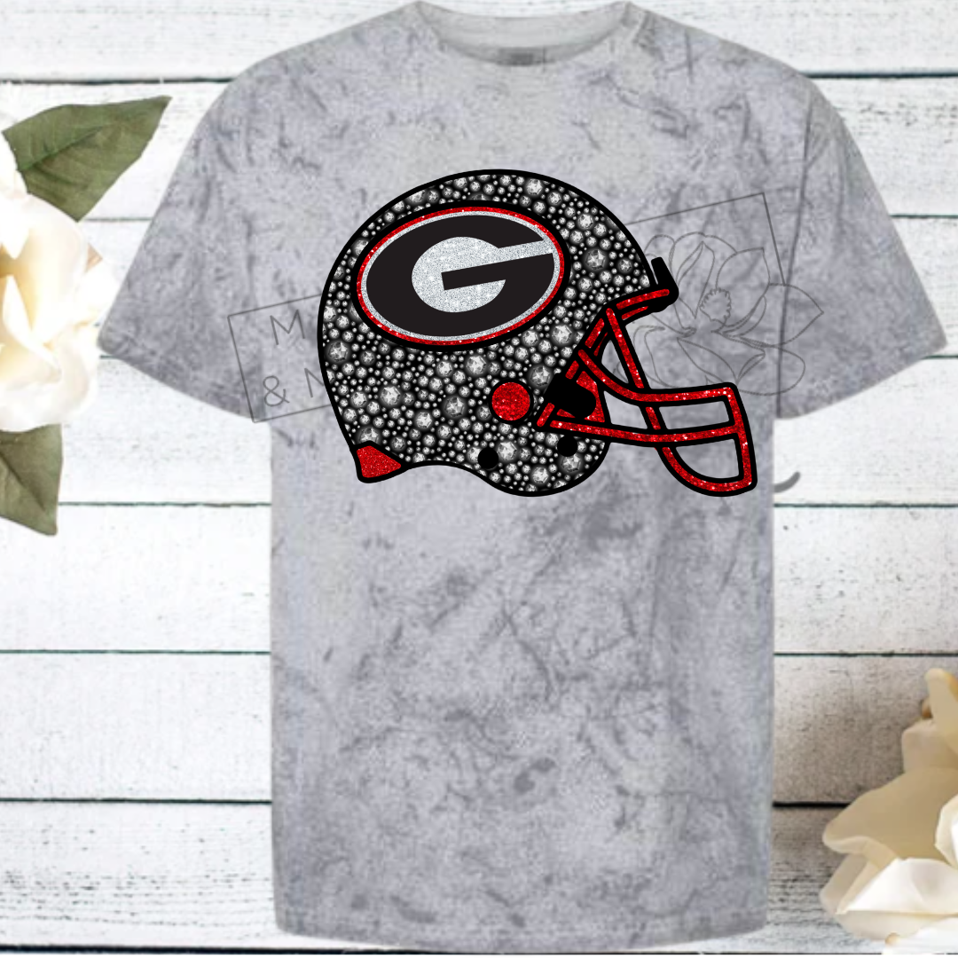 RHINESTONE GA HELMET COMFORT COLOR T-SHIRT