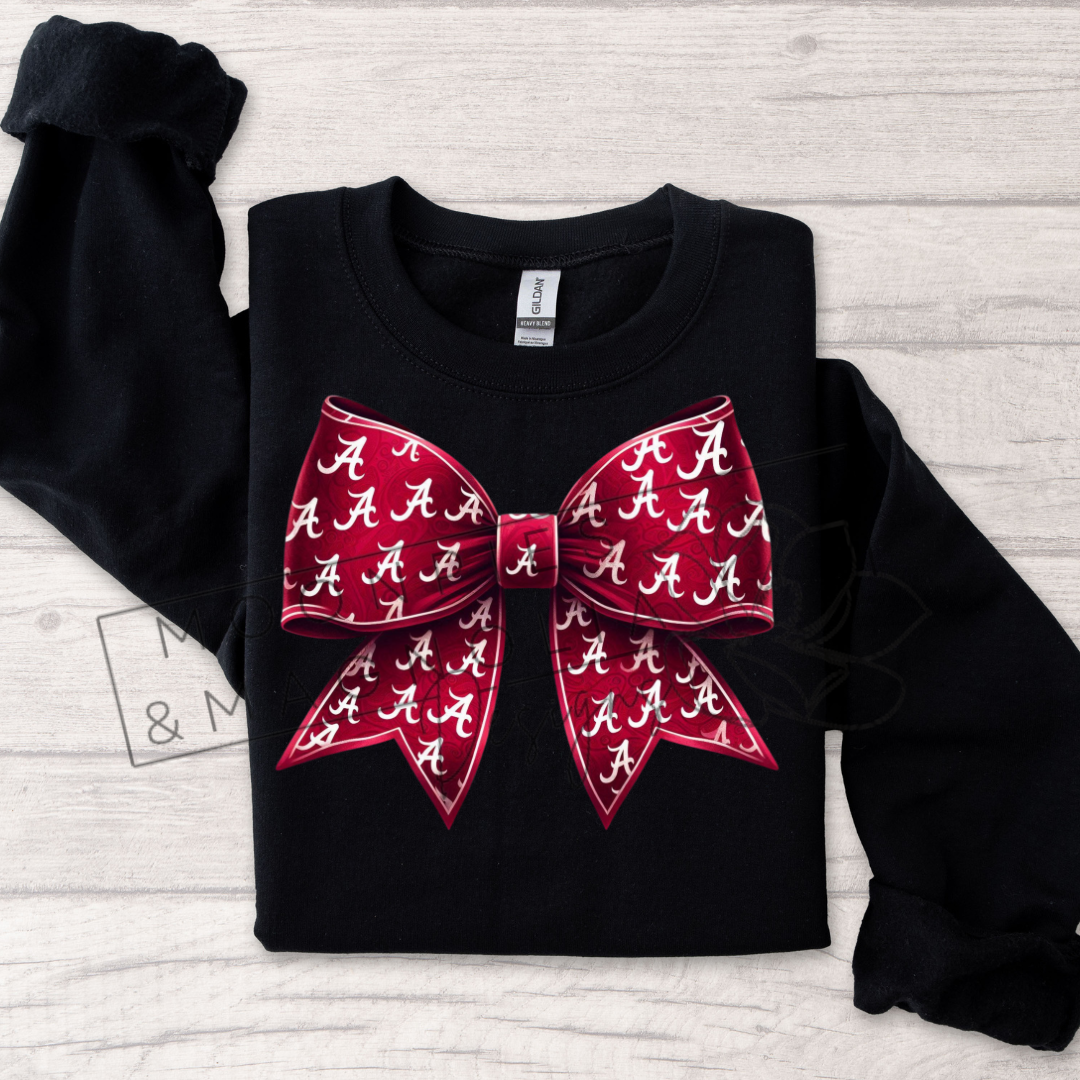 CRIMSON ALABAMA BOW CREWNECK SWEATSHIRT