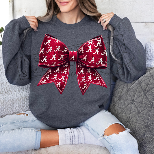 CRIMSON ALABAMA BOW CREWNECK SWEATSHIRT