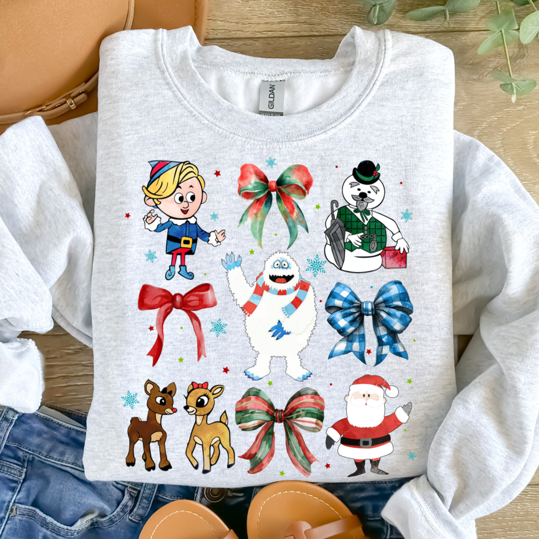 RUDOLPH WITH BOWS PRINT