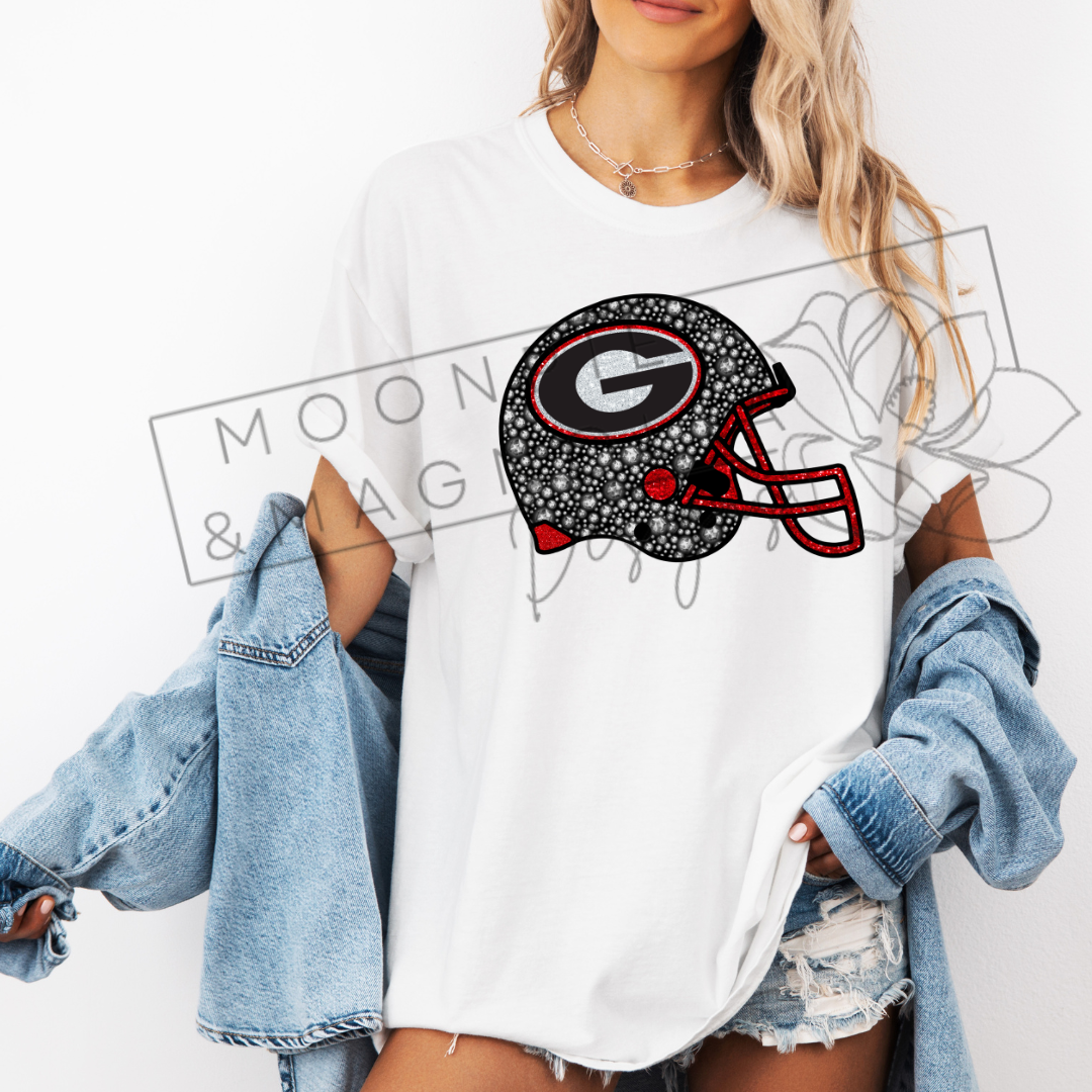 RHINESTONE GA HELMET COMFORT COLOR T-SHIRT