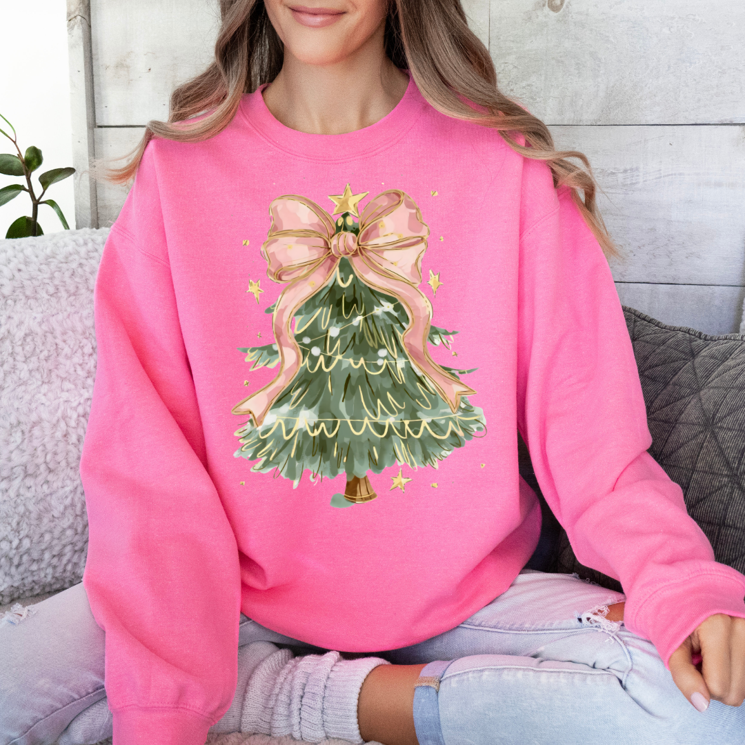 TREE WITH PINK BOW PRINT