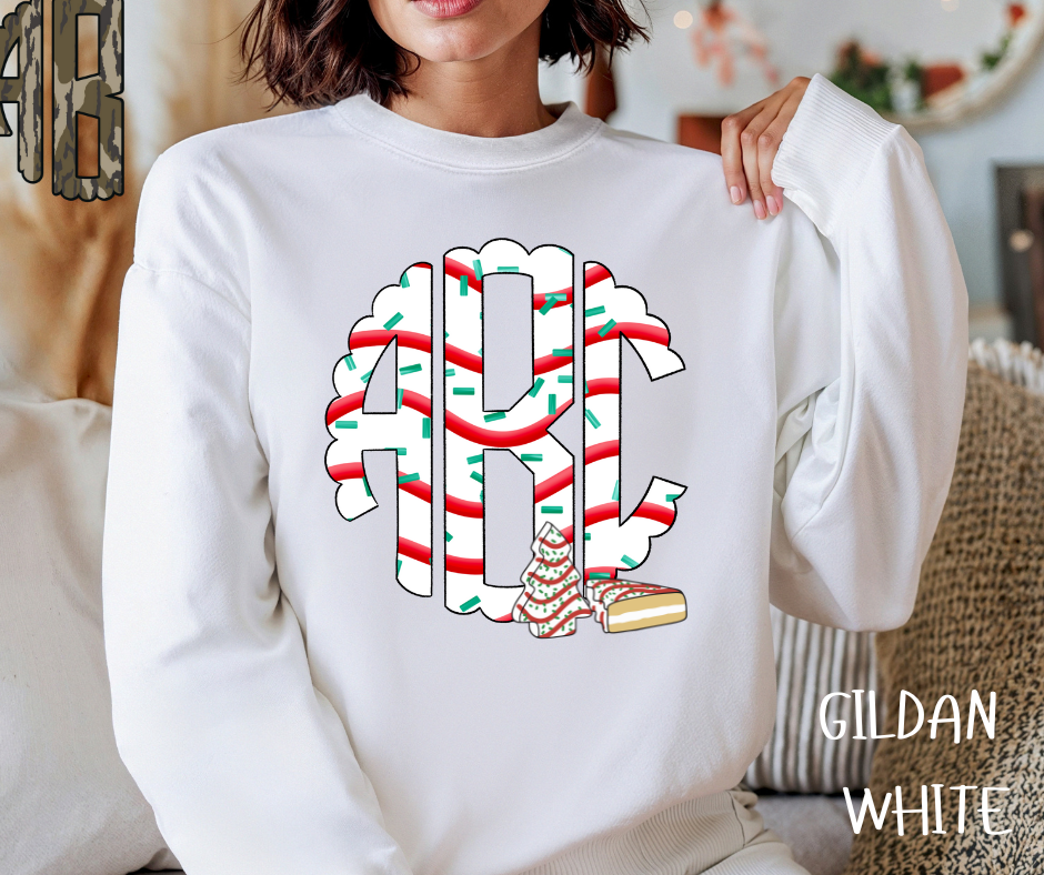 CHRISTMAS TREE CAKE MONOGRAM CREWNECK SWEATSHIRT