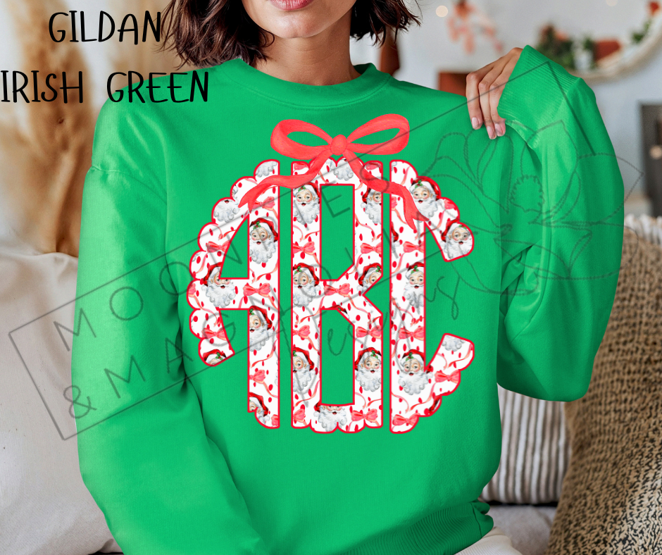 CHRISTMAS MONOGRAM CREWNECK SWEATSHIRT