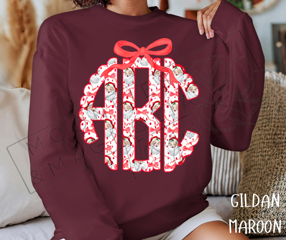 CHRISTMAS MONOGRAM CREWNECK SWEATSHIRT