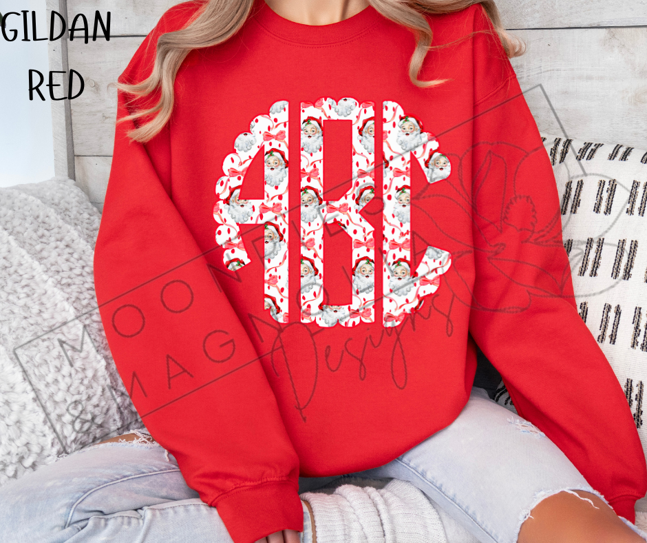 CHRISTMAS MONOGRAM CREWNECK SWEATSHIRT