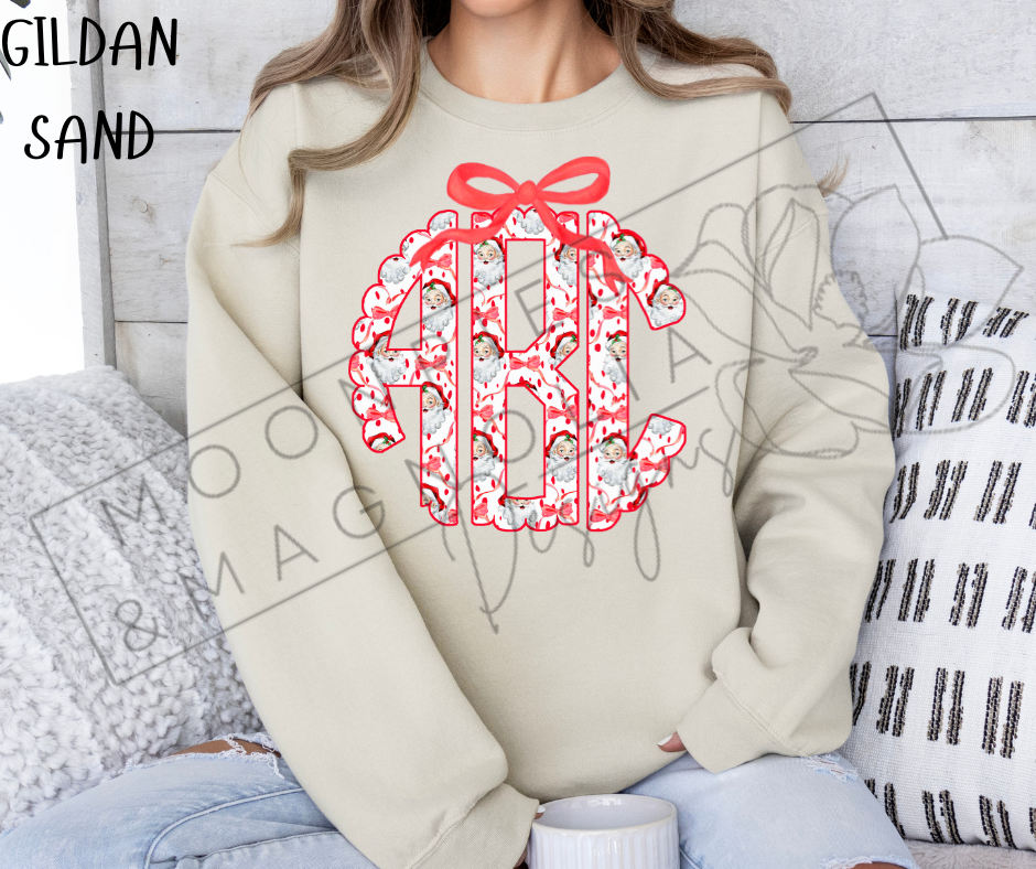 CHRISTMAS MONOGRAM CREWNECK SWEATSHIRT