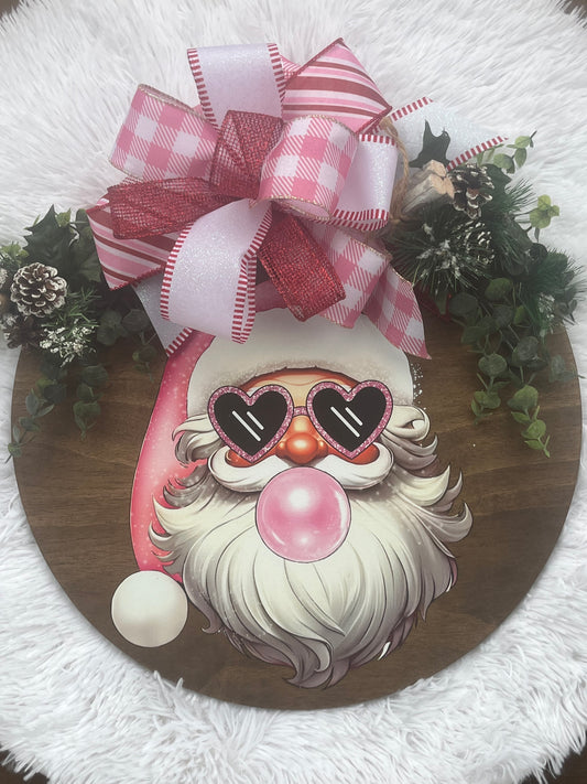 BUBBLE GUM SANTA DOOR HANGER