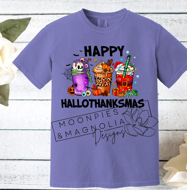 HAPPY HALLOTHANKSMAS COMFORT COLOR T-SHIRT